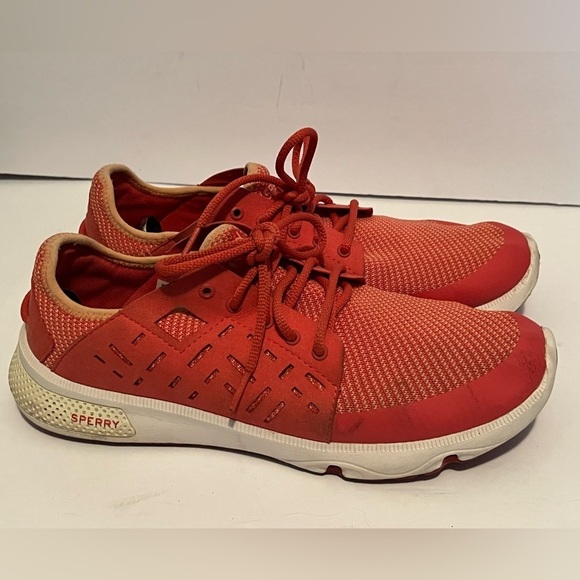 Sperry Red Athletic Sneakers Lightweight Colorful Lace Up Women's Size 11M - Picture 9 of 16